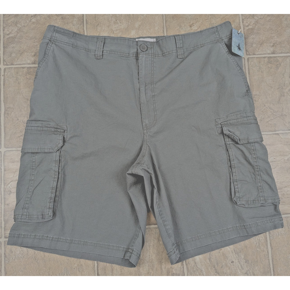 New True Nation men sz 44 Cargo Shorts stretchy olive green 4929